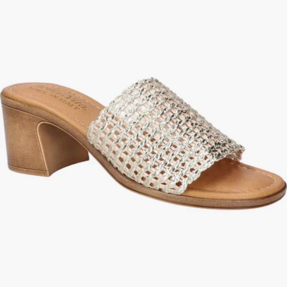 BELLA VITA Woven Slide Heeled Sandals